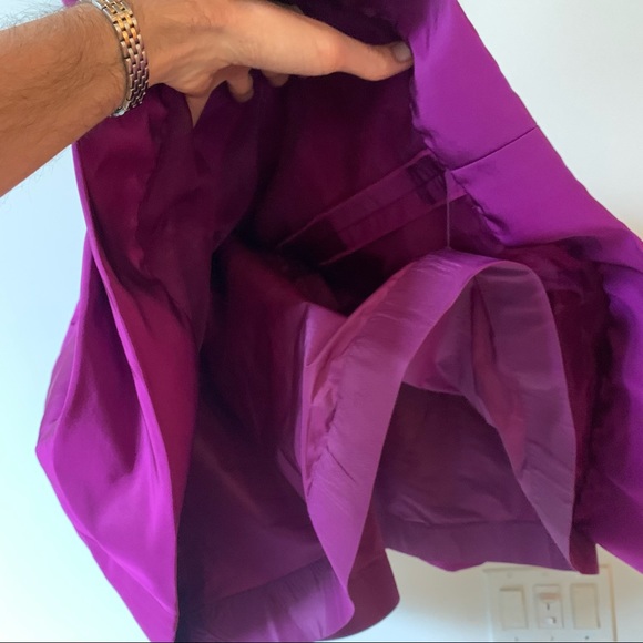 Oscar de la Renta Size 8 Silk Taffeta Party Dress w/ Handmade Flower Detail - Picture 11 of 15